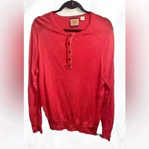 Vintage Boss Orange casual crew neck long sleeve 5 button light knit sweater  L
